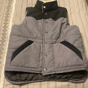 Kids Quilted Vest in Gray and Black